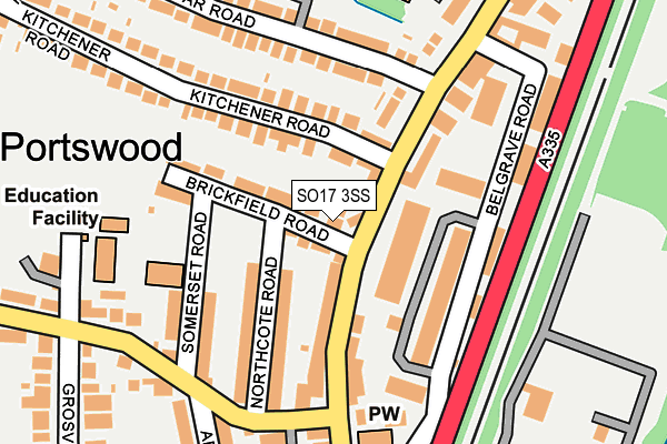 SO17 3SS map - OS OpenMap – Local (Ordnance Survey)