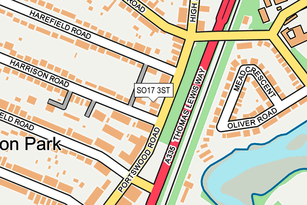 SO17 3ST map - OS OpenMap – Local (Ordnance Survey)