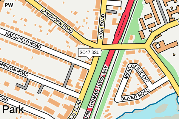 SO17 3SU map - OS OpenMap – Local (Ordnance Survey)