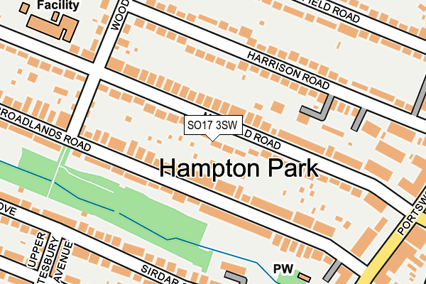 SO17 3SW map - OS OpenMap – Local (Ordnance Survey)