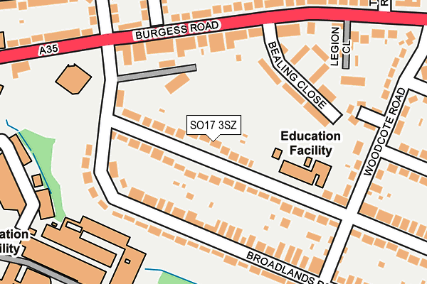 SO17 3SZ map - OS OpenMap – Local (Ordnance Survey)