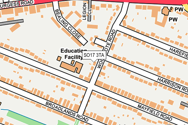 SO17 3TA map - OS OpenMap – Local (Ordnance Survey)