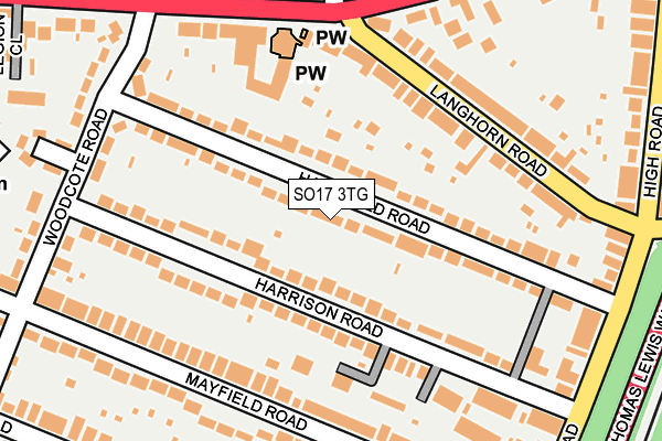 SO17 3TG map - OS OpenMap – Local (Ordnance Survey)