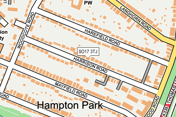 SO17 3TJ map - OS OpenMap – Local (Ordnance Survey)