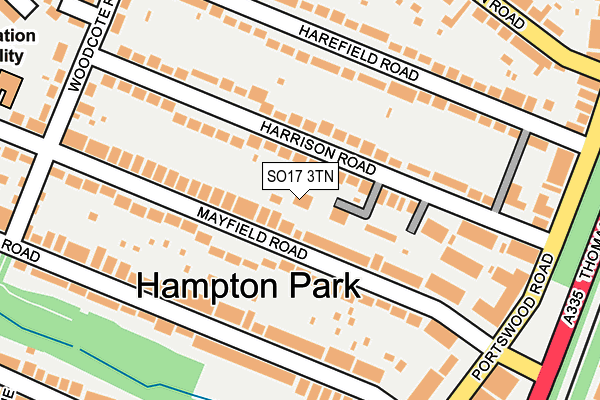 SO17 3TN map - OS OpenMap – Local (Ordnance Survey)