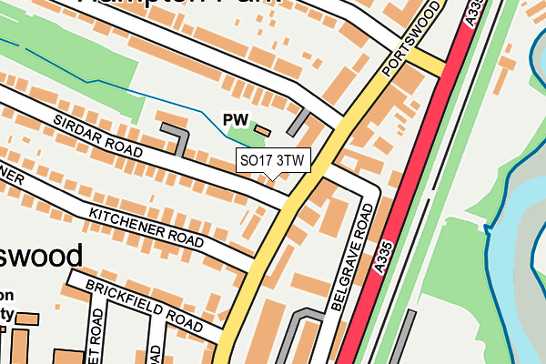 SO17 3TW map - OS OpenMap – Local (Ordnance Survey)