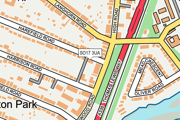 SO17 3UA map - OS OpenMap – Local (Ordnance Survey)