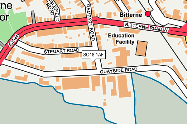 SO18 1AF map - OS OpenMap – Local (Ordnance Survey)