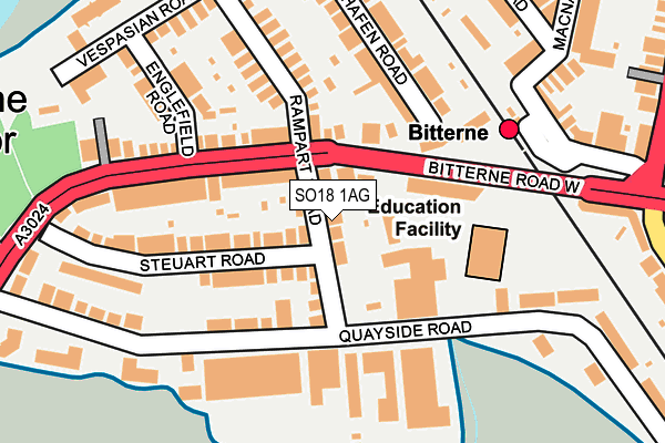 SO18 1AG map - OS OpenMap – Local (Ordnance Survey)