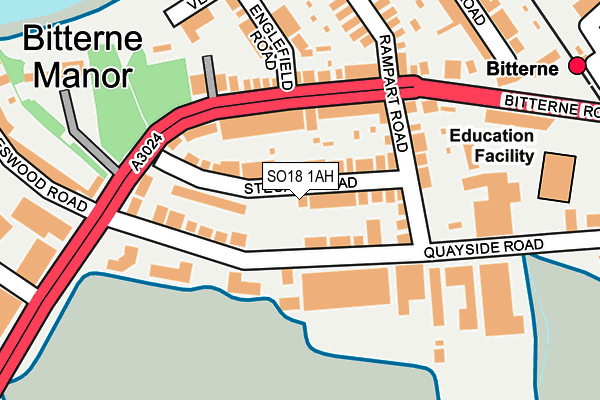 SO18 1AH map - OS OpenMap – Local (Ordnance Survey)