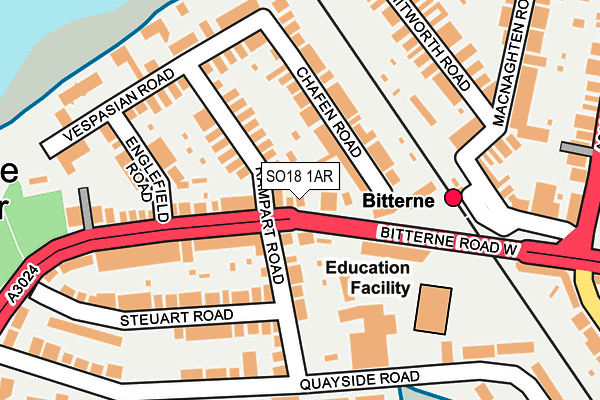 SO18 1AR map - OS OpenMap – Local (Ordnance Survey)