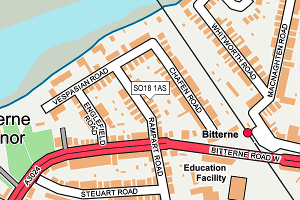 SO18 1AS map - OS OpenMap – Local (Ordnance Survey)