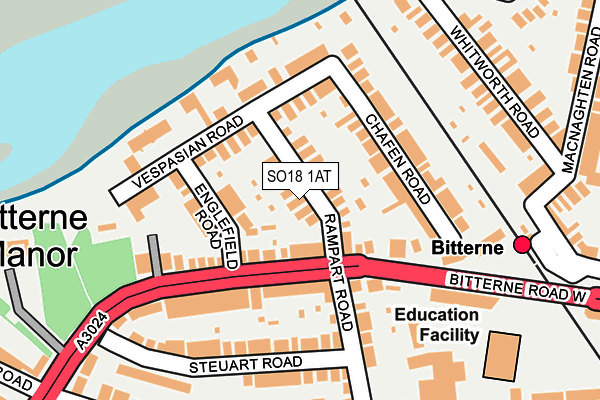 SO18 1AT map - OS OpenMap – Local (Ordnance Survey)