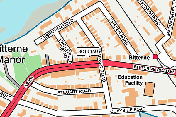 SO18 1AU map - OS OpenMap – Local (Ordnance Survey)