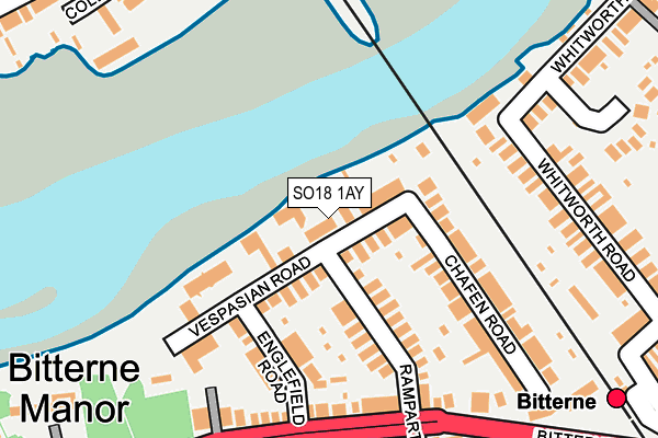 SO18 1AY map - OS OpenMap – Local (Ordnance Survey)