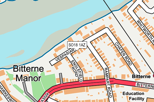 SO18 1AZ map - OS OpenMap – Local (Ordnance Survey)