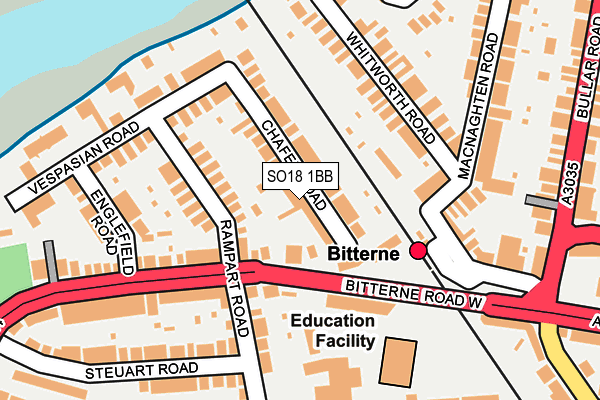 SO18 1BB map - OS OpenMap – Local (Ordnance Survey)