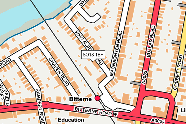 SO18 1BF map - OS OpenMap – Local (Ordnance Survey)