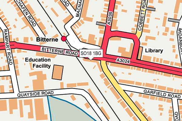 SO18 1BG map - OS OpenMap – Local (Ordnance Survey)