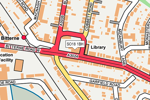 SO18 1BH map - OS OpenMap – Local (Ordnance Survey)
