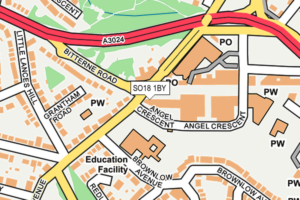 SO18 1BY map - OS OpenMap – Local (Ordnance Survey)