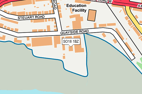 SO18 1BZ map - OS OpenMap – Local (Ordnance Survey)