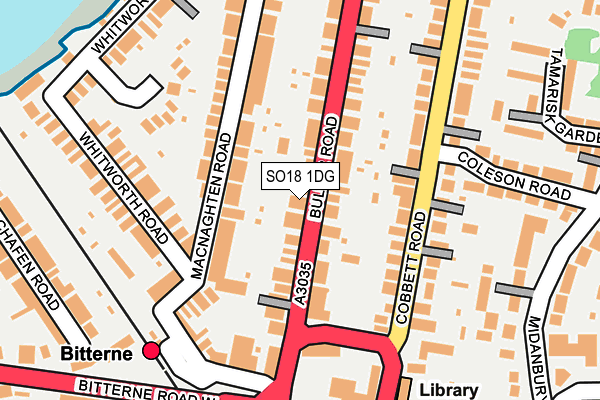 SO18 1DG map - OS OpenMap – Local (Ordnance Survey)