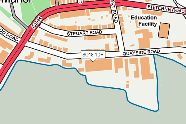 SO18 1DH map - OS OpenMap – Local (Ordnance Survey)