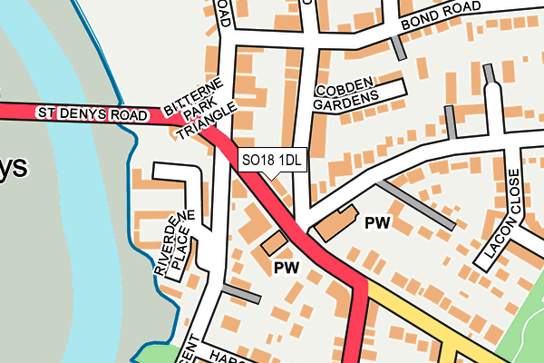 SO18 1DL map - OS OpenMap – Local (Ordnance Survey)