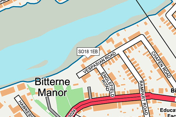 SO18 1EB map - OS OpenMap – Local (Ordnance Survey)