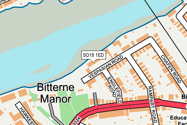 SO18 1ED map - OS OpenMap – Local (Ordnance Survey)