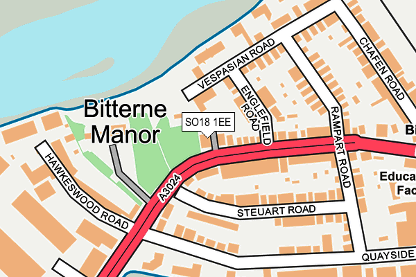 SO18 1EE map - OS OpenMap – Local (Ordnance Survey)