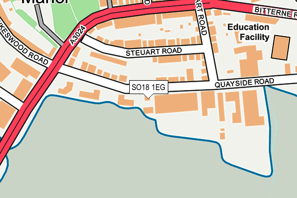 SO18 1EG map - OS OpenMap – Local (Ordnance Survey)