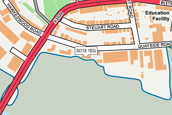 SO18 1EQ map - OS OpenMap – Local (Ordnance Survey)