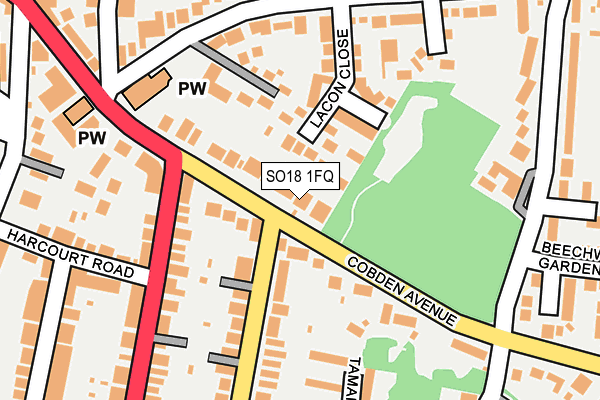 SO18 1FQ map - OS OpenMap – Local (Ordnance Survey)