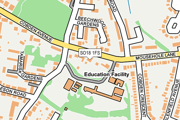 SO18 1FS map - OS OpenMap – Local (Ordnance Survey)