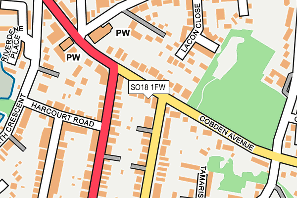 SO18 1FW map - OS OpenMap – Local (Ordnance Survey)