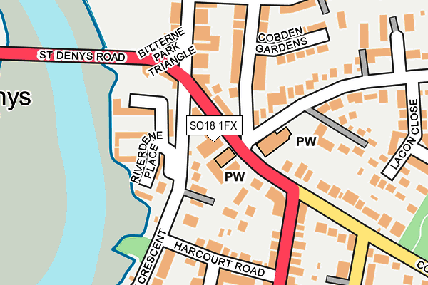 SO18 1FX map - OS OpenMap – Local (Ordnance Survey)