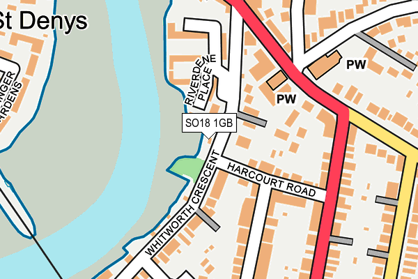 SO18 1GB map - OS OpenMap – Local (Ordnance Survey)