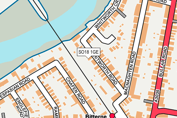 SO18 1GE map - OS OpenMap – Local (Ordnance Survey)