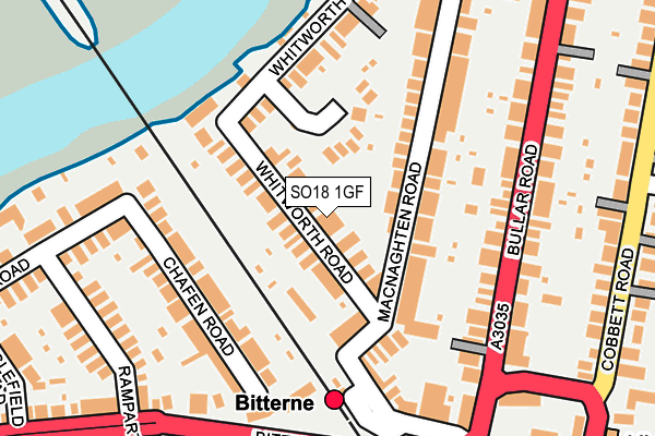 SO18 1GF map - OS OpenMap – Local (Ordnance Survey)