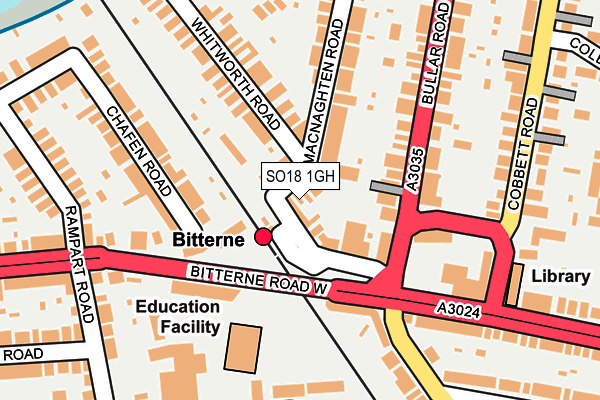 SO18 1GH map - OS OpenMap – Local (Ordnance Survey)
