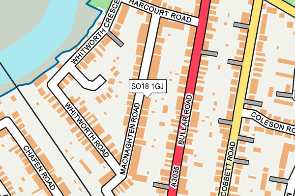 SO18 1GJ map - OS OpenMap – Local (Ordnance Survey)