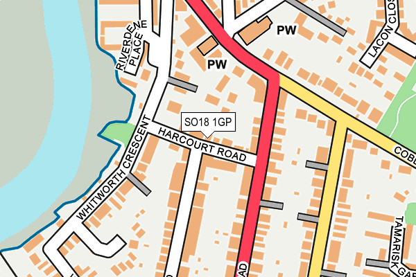 SO18 1GP map - OS OpenMap – Local (Ordnance Survey)