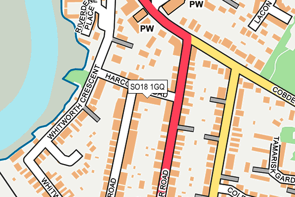 SO18 1GQ map - OS OpenMap – Local (Ordnance Survey)