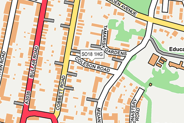 SO18 1HG map - OS OpenMap – Local (Ordnance Survey)