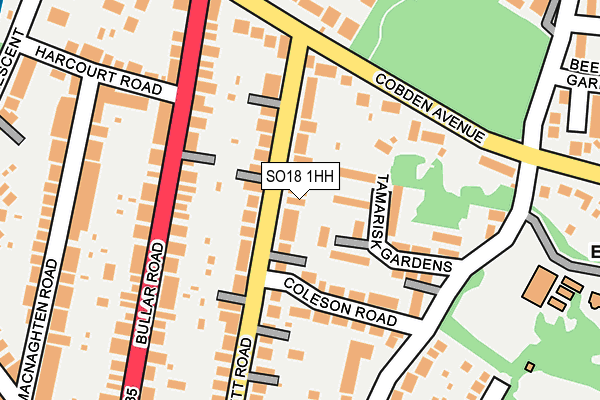 SO18 1HH map - OS OpenMap – Local (Ordnance Survey)