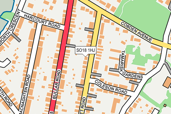 SO18 1HJ map - OS OpenMap – Local (Ordnance Survey)