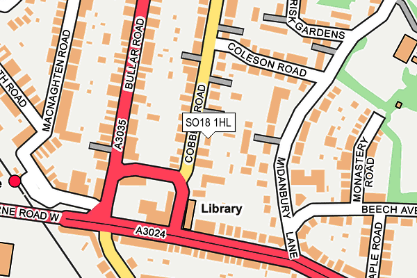 SO18 1HL map - OS OpenMap – Local (Ordnance Survey)