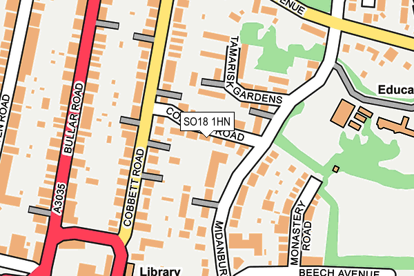 SO18 1HN map - OS OpenMap – Local (Ordnance Survey)